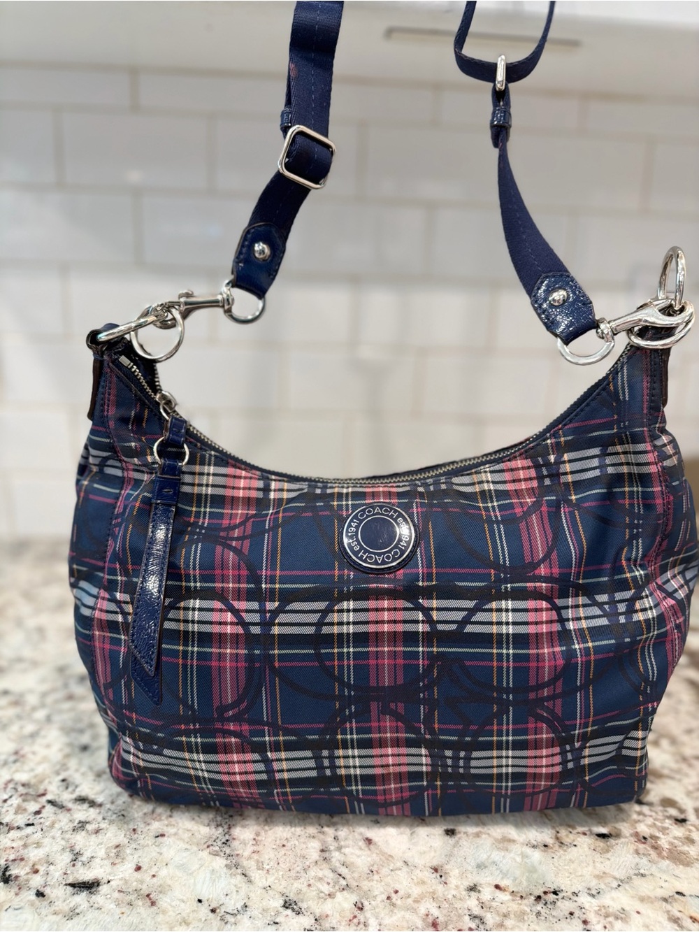 Coach Vintage poppy Plaid Crossbody Bag